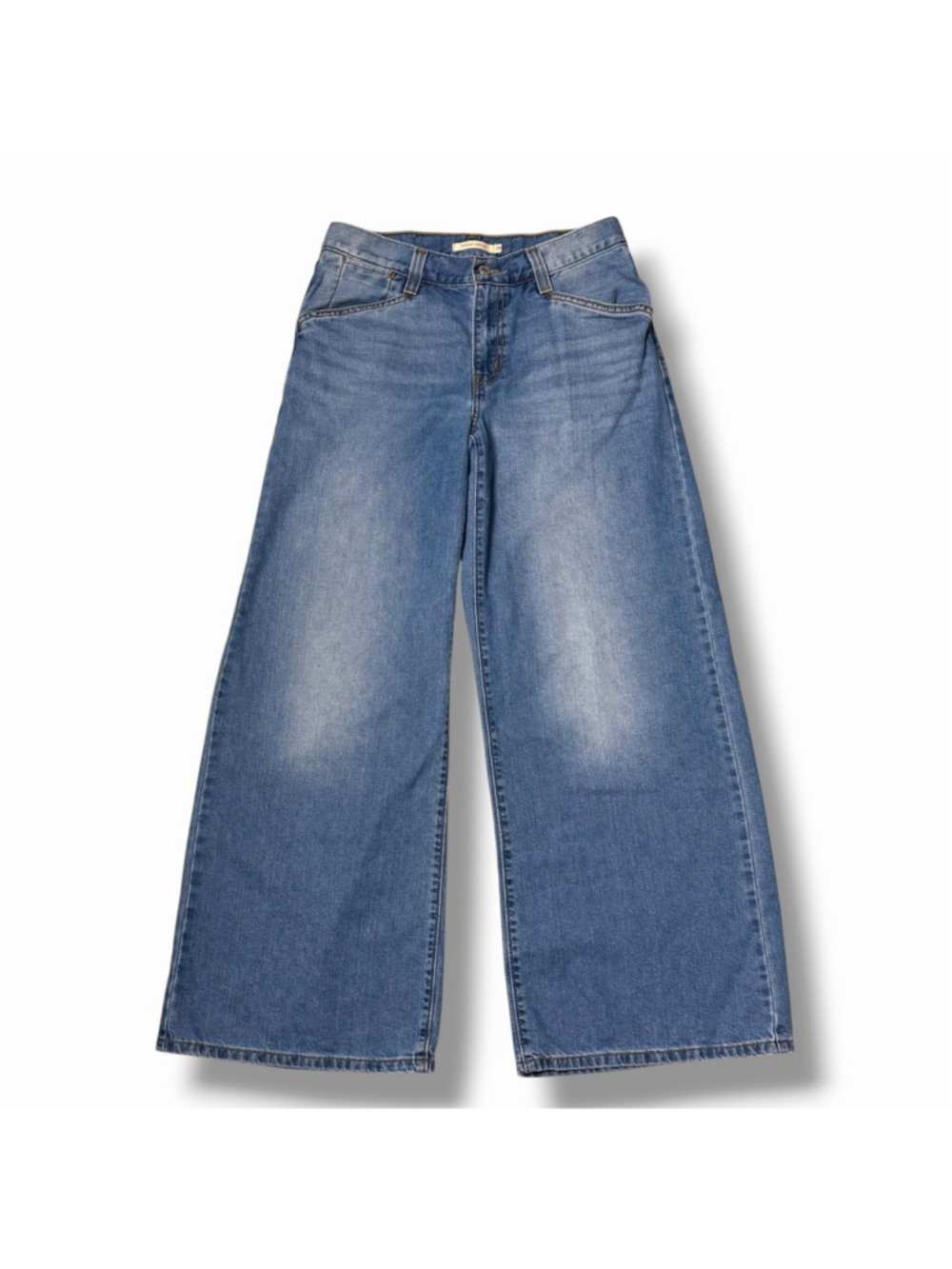 Levis 94 Baggy Mid Rise Wide Leg Jeans Medium Wash Blue Womens 28x31